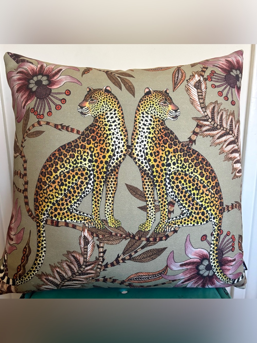 Ardmore Lovebird Leopard Decorative Accent Pillow Cover
